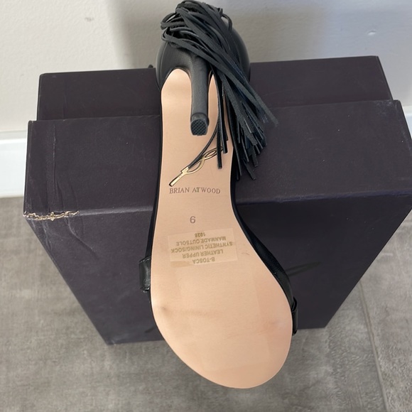 BRAND NEW Brian Atwood, black leather sandals SIZE 6 - Picture 2 of 3